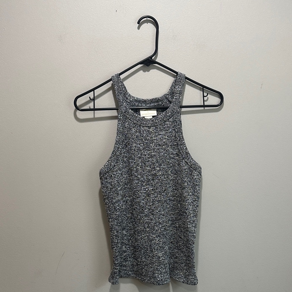 Maeve Anthropologie Gray Speckled Knit Racerback Tank